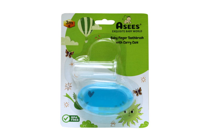 Asees Baby Silicone Finger ToothBrush with case for Easy Cleaning, Massaging, and Soothing Gums, Oral Hygiene