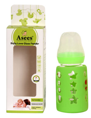 Asees Glass Feeder Silicone Cover 120ml Green