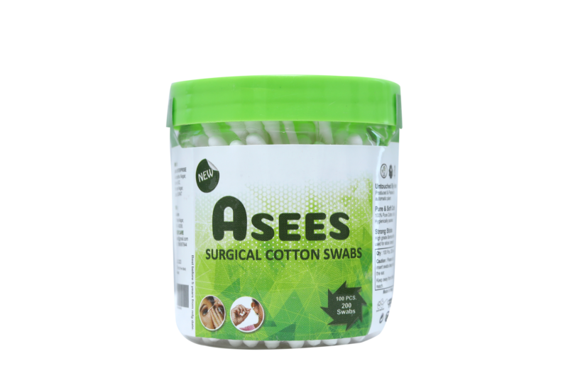 Asees PURE & SOFTEST COTTON EAR SWABs 100 STEMS